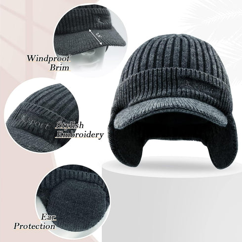 BAVST Hat for Men Knitted Beanie Women Winter Hats Men’s Stretchy Caps Outdoor Beanies Fleece Lined Ear Warmer...