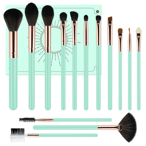 Makeup Brushes Set,Foundation Powder Brush Eyeshadow Brush Concealers Blush Face Professional Make up Brushes Kit with Gifts Box for Woman(Blue,14...