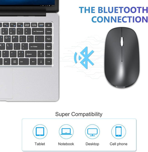 OMOTON Bluetooth Mouse for iPad and iPhone (iPadOS 13/ iOS 13 and above), Ultra-Thin Wireless Mouse Compatible with Bluetooth Enabled Computer, La...