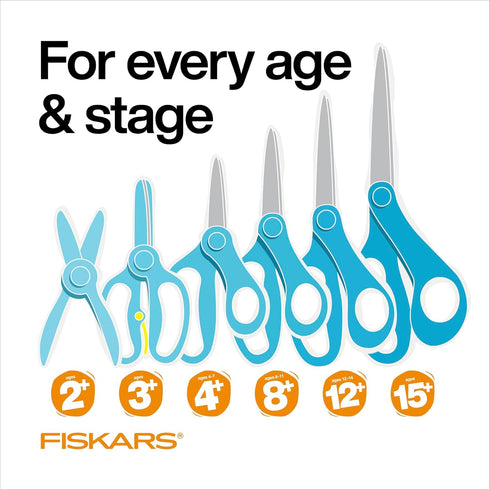 Fiskars 6" Big Kids Scissors, For Ages 8+, For School or Crafting, Turquoise...