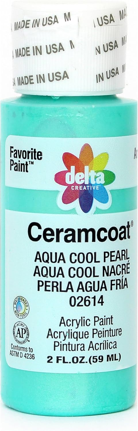 Delta Creative Ceramcoat Metallic and Pearl Acrylic Paint in Assorted Colors (2 oz), , Aqua Cool Pearl...