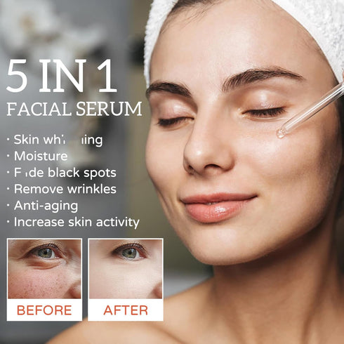 30% Vitamin C Face Serum, Niacinamide and Hyaluronic Acid Serum, 5 in 1 Vitamin E Serum for Face Anti Aging, Hydrating Collagen Face Serum for Wom...