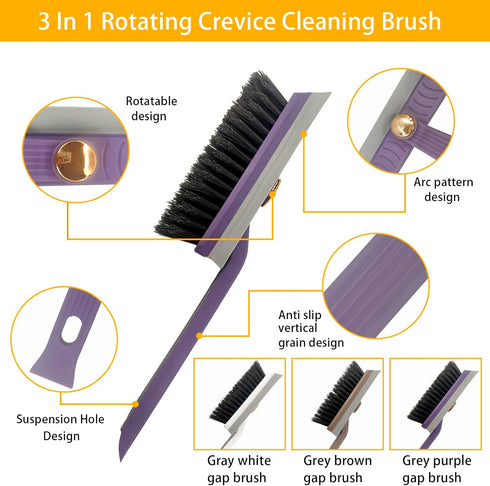 8 Pcs Multi-Function 360°Rotating Corner Gap Crevice Cleaning Brush,Hand-Held No Dead Corners Hard Bristle Cleaning Brush,Tool Grout Cleaner Brush...