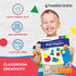 Basic Shapes 1: Circles, Triangles, Squares, Ovals, 676 Pieces US Made Card Stock Punch Out Geometric Shapes in 3 Sizes and 4 PRIMARY Colors for M...