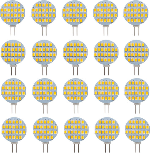 GRV G4 Bi Pin Base Halogen Replacement Bulb 24-2835SMD LED Bulb Lamp Super Bright RV Camper Under Cabinet Dome Light DC12V Dimmable Warm White Sof...