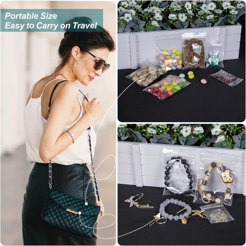 500 Pcs Small Plastic Bags, Small Zip Lock Bags, Mini Baggies, Jewelry Bags Clear Plastic, 5 Assorted Sizes, Resealable Poly Bags for Pill, Storag...