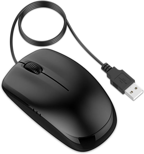 JETech 3-Button Wired USB Optical Mouse Mice (Black) - 0776...