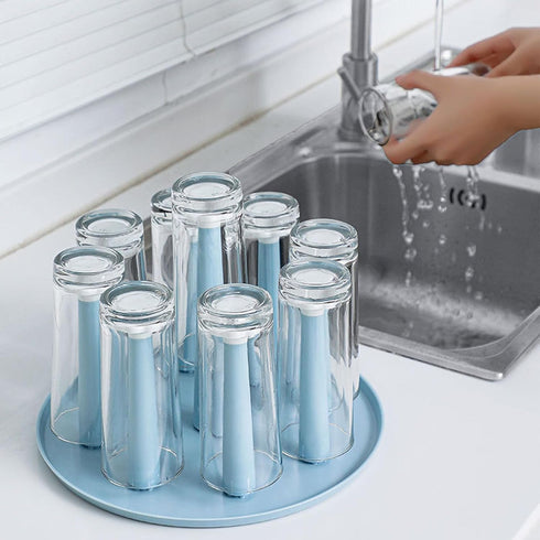 Drying Rack Bottle Rack Cup Drying Rack, Water Bottle Dryer Rack, 9 Cups Plastic Mug Stand,1 Cup Brush ?Coffee Mug Rack and Mug Holder Tree?for Ho...