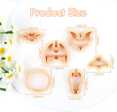 Puocaon Bat Polymer Clay Cutters - 5 Shape Bats Clay Cutters for Polymer Clay Jewelry Making, Hanging Bat Clay Jewelry Cutter for Earrings Making,...