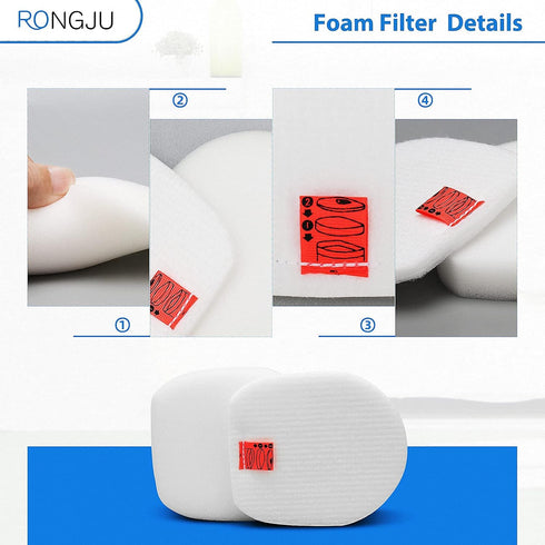 IZ362H Filter 2 PACK Filters and 6 PACK Foam & 6 PACK Flet Filter Kit Compatible with Shark Upright Vacuum IZ162H, IZ362H, IZ363HT, IZ440H, IZ462H...