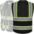 JKSafety 10 Pockets Hi-Vis Zipper Front Black Safety Vest | Cushioned Collar | High Reflective Tapes with Extended Neon Yellow Strips | Meets ANSI...