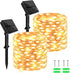 Solar Fairy Lights Outdoor Waterproof,39.4ft 120LED Solar String Lights for Outside 8 Modes 2 Packs for Patio Backyard Garden Deorations Warm Whit...