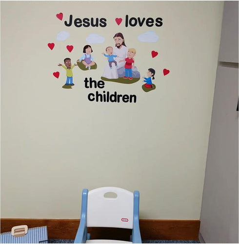 Kids Wall Decals for Church Classroom Decoration Nursery Wall Art Decor Stickers Christian Bible Verse Kids Ministry Room Vinyl Peel n Stick (Jesu...