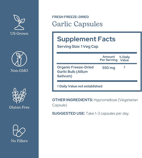Eclectic Institute Raw Freeze-Dried Non-GMO Garlic | Antioxidants for Health, Helps Maintain Healthy Circulation | 90 CT...