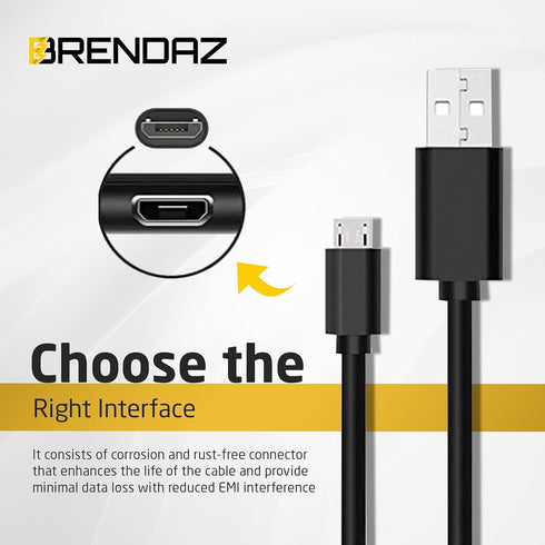 BRENDAZ USB 2.0 Type A Male to Micro Type B Male Cable Compatible with Nikon UC-E20 and is Compatible with Nikon D3500, D5600, D7500 DSLR and Z50 ...