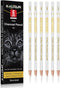 KALOUR White Charcoal Pencils Drawing Set, Professional 6 Pieces White Sketch Pencils for Drawing, Sketching, Shading, Blending, White Chalk Penci...