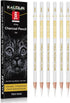 KALOUR White Charcoal Pencils Drawing Set, Professional 6 Pieces White Sketch Pencils for Drawing, Sketching, Shading, Blending, White Chalk Penci...