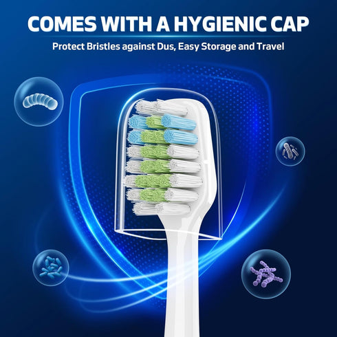 Toothbrush Replacement Heads for Aquasonic Duo Series and Home Dental Center - 8 White...