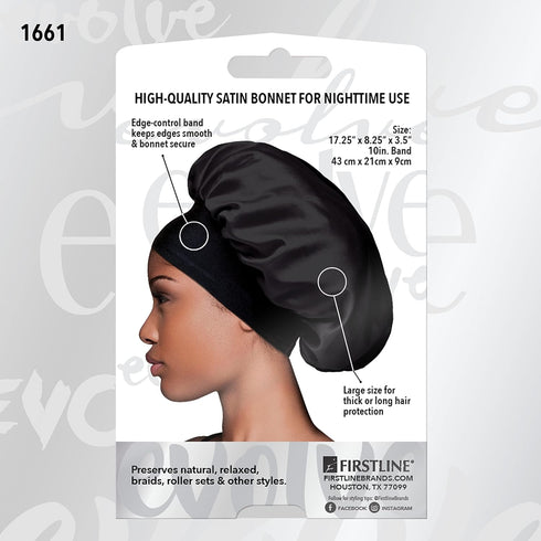 Evolve Satin Wide Edge Bonnet Black...