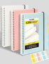 SUNEE Graph Paper Notebook - 3 Pack A5 Spiral Grid Notebook, 5.7" x 8.3", 5 X 5mm Graph Ruled (5 sq/in), 120gsm Thick Paper, 80 Sheets, Blue, Pink...