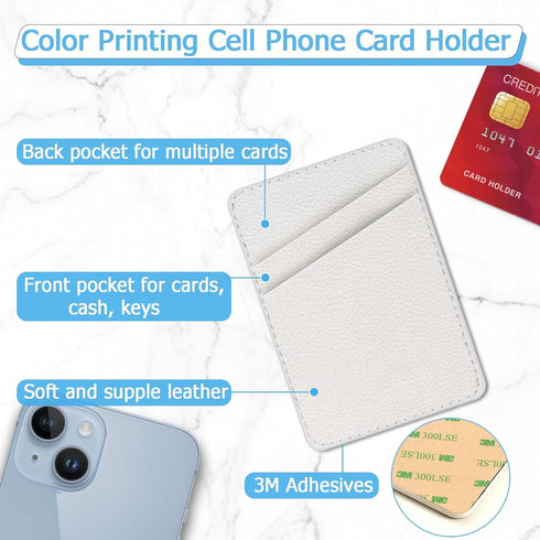 Leather Phone Card Holder Phone Wallet, Stick Back Phone Wallet Sticker Stylish Phone Case Credit Card Holder, Suitable for iPhone, Samsung, Andro...