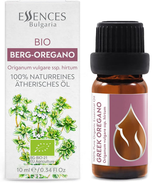 Essences Bulgaria Organic Greek Oregano Essential Oil 1/3 Fl Oz | 10ml | Origanum vulgare ssp. hirtum | 100% Pure and Natural | Undiluted | Therap...