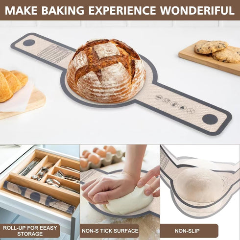Silicone Bread Sling Oval and Round for Dutch Oven, 2 PCS Non-Stick & Easy Clean Reusable Silicone Bread Baking Mat with Extra Long Handles, Easy ...