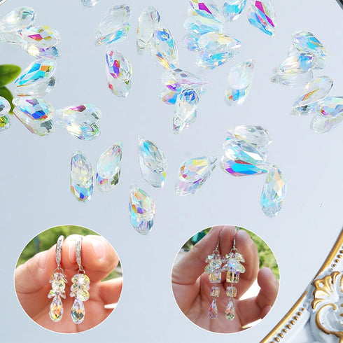 LONGWIN 36pcs AB Teardrop Crystal Beads 10x20mm Waterdrop Faceted Glass Beads for Jewelry Making, DIY Project, Earring, Necklaces, Bracelets...