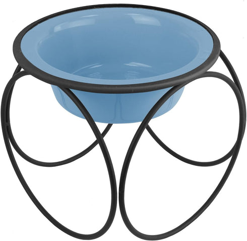 Platinum Pets Olympic Single Diner Feeder with Stainless Steel Dog Bowl, Small, Sky Blue...
