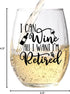 GLASSICLE Retirement Wine Glass - 15 Oz, Scratch-Resistant Funny Wine Glass - Funny Retirement Gifts for Women - Unique Retirement Glass for Wine ...