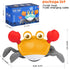 Crawling Crab Baby Toy, Children's Prone time Toy, Automatic Obstacle Avoidance Toddler Interactive Toy with Music and LED Light, Built-in Recharg...