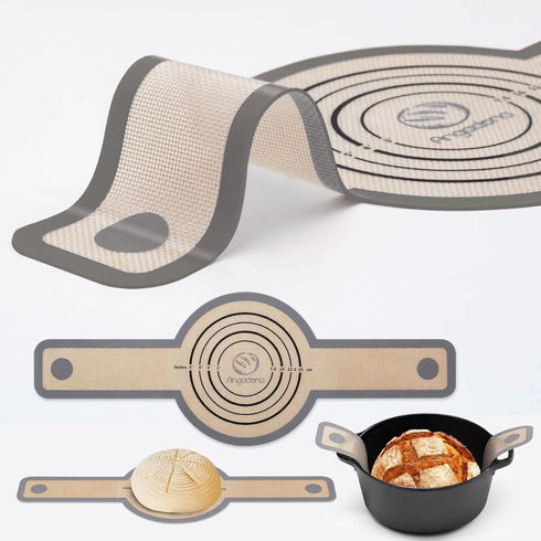 Silicone Bread Sling Dutch Oven - Best Japan Silicone. Non-Stick & Easy Clean Reusable Silicone Bread Baking Mat. With Extra Long Handles Bread Ba...