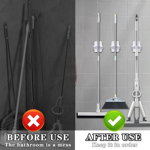 Broom Holder Wall Mount Broom Hanger Wall Mount Laundry Room Organization Mop Holder Wall Mount Camper Must Haves Home Organization Broom and Mop ...