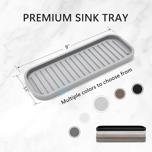 Silicone Sponge Holder 2 Pack, Dish Soap Holder for Kitchen Counter, Waterproof Sponge Soap Tray for Kitchen Sink Bathroom, Multipurpose Sink Cadd...