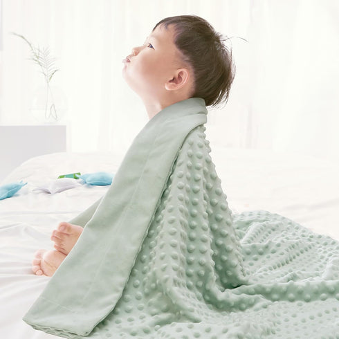 david's kids Minky Baby Blanket for Girls, Soft Lightweight Micro Fleece Blanket with Double Layer, Dotted Backing, Breathable Receiving Blanket f...