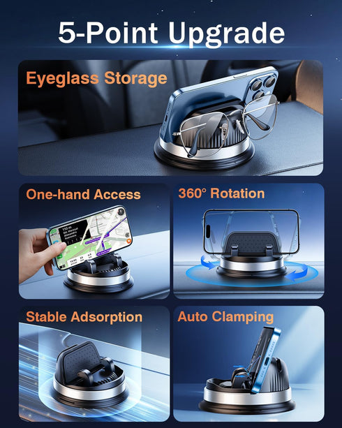 OATSBASF Cell Phone Holder for Car, Dashboard Car Phone Mount 360° Rotatable Car with Non-Slip Silicone, Compatible with iPhone,Samsung,Android Sm...