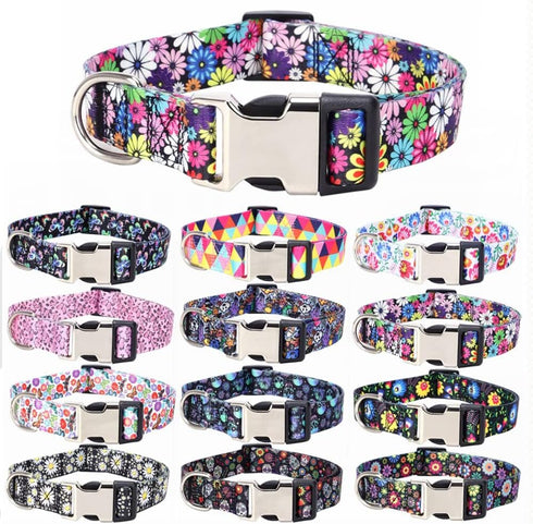 Cute Dog Collar for XS Small Medium Large Dogs, Soft Nylon Pet Collar,3D Print Multicolor Patterns collars Adjustable for dogs Girl Boy Puppy Walk...