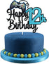 Video Game Happy 12th Birthday Cake Topper - Video Game Boy's 12th Birthday Party Blue Cake Supplies - Game On Level Up Winner Party Decoration...