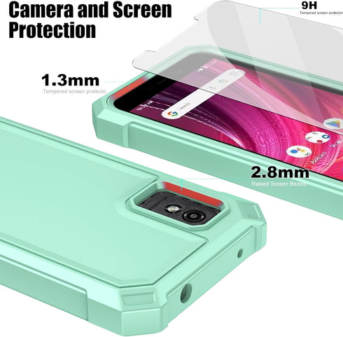 Ailiber Case for Blu Studio Mini 2023, with Screen Protector, Dual Layer Protection, Shockproof Corners TPU Bumper, Rugged Silicone Cell Phone Cas...