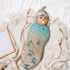 Beach Sea Turtle Baby Newborn Swaddle Blanket with Beanie Hat Set, 100% Cotton Receiving Blankets Sleep Sack for Boy & Girl Newborn Shower Gift...