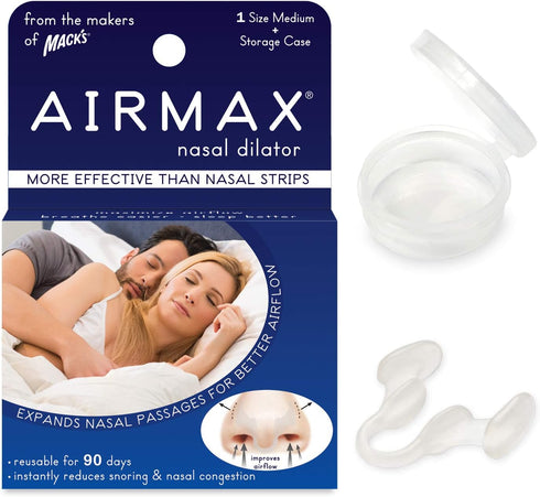 AIRMAX Nasal Dilator for Better Sleep - Natural, Comfortable, Anti Snoring Device, Snoring Solution for Maximum Airflow and Easier Breathing (Medi...