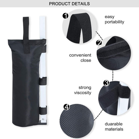 MASTERCANOPY 100lbs Canopy Weight Sandbags (7"x18",Black)...