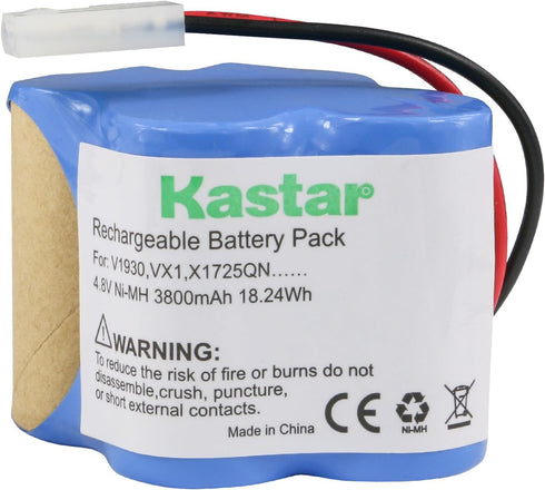 Kastar V1930 Battery (1 Pack), Ni-MH 4.8V 3800mAh, Replacement for Euro Pro Shark X1725QN, V1700Z, VX1, VAC-V1930, V1930, X8905 Cordless Sweeper V...