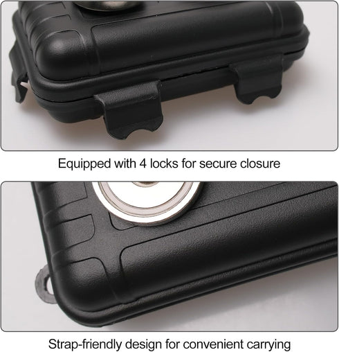 3 Pcs Black Magnetic Key Holder Under Car Waterproof Magnetic Key Hider Outdoor Key Hider Magnetic Key Box Hidden Key Holder for Storage Key Indoo...