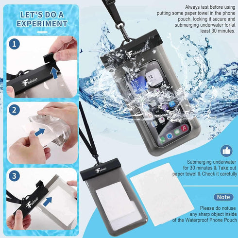Waterproof Phone Pouch, 2Pack Universal IPX8 Waterproof Phone Case TPU CellPhone Dry Bag Underwater Protector with Adjustable Lanyard for iPhone 1...