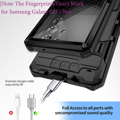 for Samsung Galaxy S23 Ultra Case Metal Hard Armor for Galaxy S23Ultra 5G Phone case para Screw Built-in Screen Lens Protection Military Grade [No...