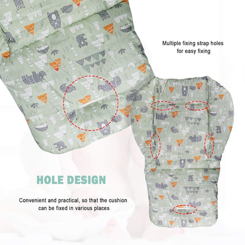 Baby High Chair Cushion, Thick Pad for Wooden High Chair, Baby Dining Chair Liner Mat (Green Forest)...