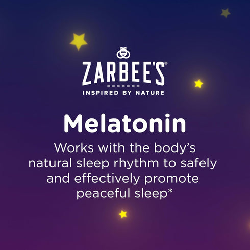 Zarbee's Kids 1mg Melatonin Chewable Tablet Drug-Free & Effective Sleep Supplement Easy to Take Natural Grape Flavor Tablets for Children Ages 3 a...