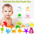 Baby Bath Toys for Kids Ages 1-3, 9 Pcs Sensory Suction Cup Toys+4 Pcs Light Up Floating Ocean Animal Bathtub Toy Set for Babies 6-12 Months, Todd...