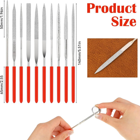 10 Pcs Metal File Set Metal Files Multipurpose Small File Set Miniature Diamond Files Round Needle File Various Shapes Mini File Set for Metal Cra...